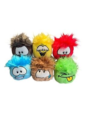 Y2K Disney Club Penguin Puffle Plush Lot - S1 & Rare Later Release Colours
